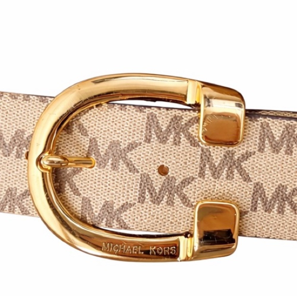 Michael Kors Gold Buckle Logo Belt